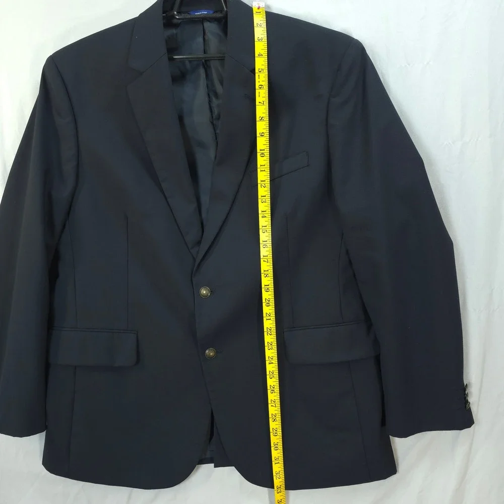 Arrow Suit Collection Mens 44R Navy‎ Blue Wool Blend 2 Button Blazer Sport Coat